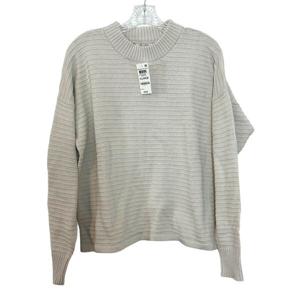 Style and Co Sweater Womens L Dolman Pullover Long Sleeves 100% Cotton Mock Neck - Picture 1 of 10